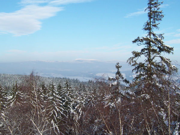 na fotce: panorámata - pohled směr Rychleby a Jeseníky