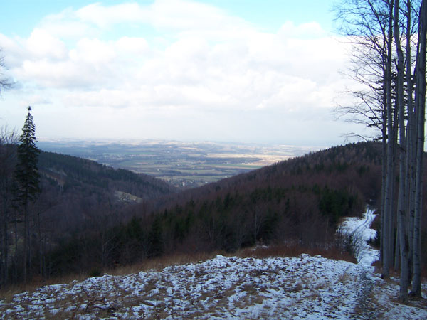 na fotce: konečně nějaká panorámata - pohled směr Bohumín